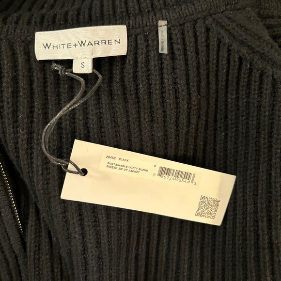 White+Warren Merino Blend Ribbed Zip Up Jacket - Picture 5 of 8